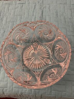 Lovely Cut Glass Decorative Serving Bowl